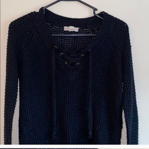 black knit sweater